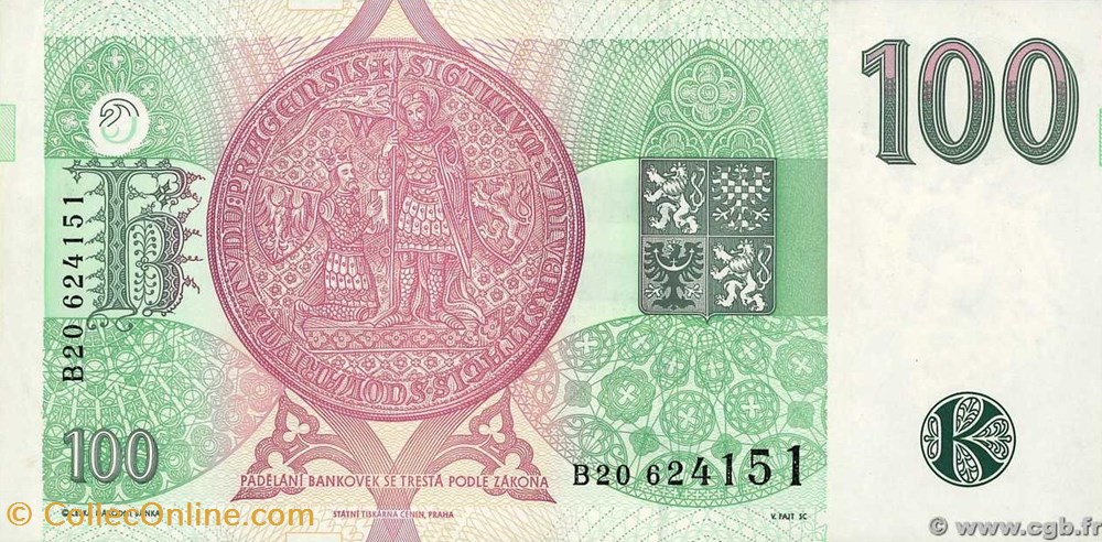 100 Korun - République Tchèque billets europe 100 korun republique tcheque