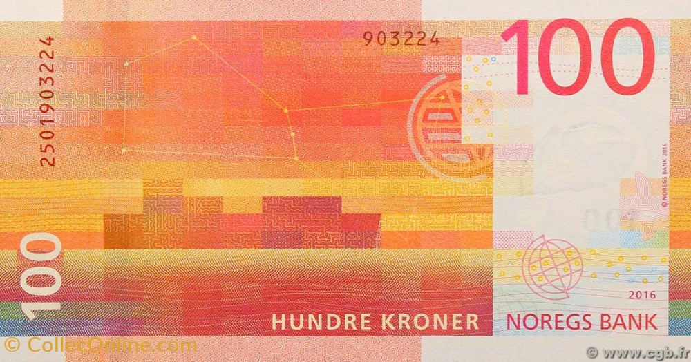 100 Kroner - Norvège billets europe 100 kroner norvege
