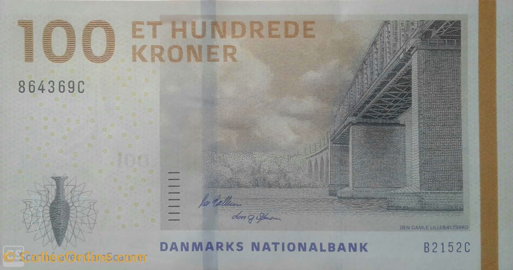 100 Kroner - Danemark billets europe 100 kroner danemark
