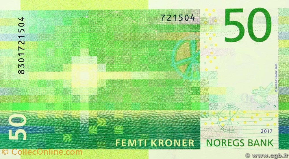 billets europe 50 kroner norvege