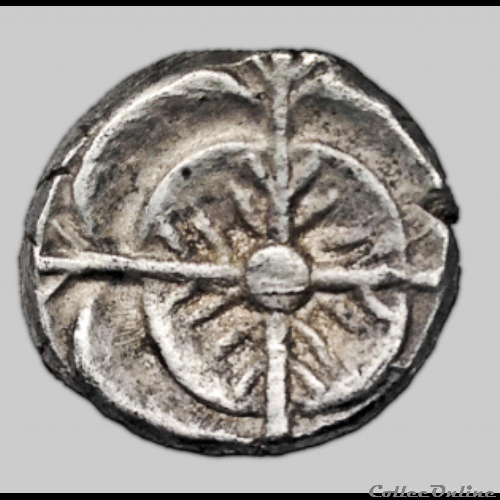 Savès 483 - Drachme imitation de Rhodé monnaie antique gauloise saves 483 drachme imitation de rhode