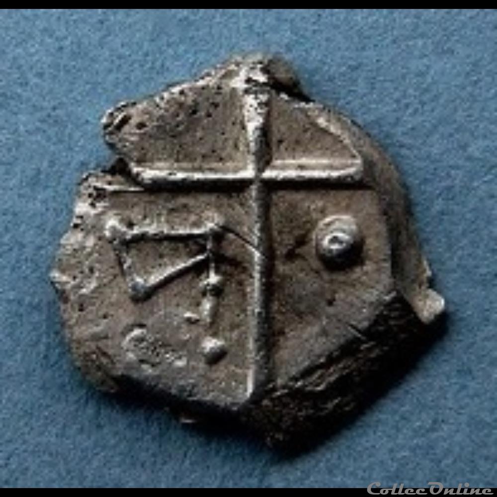 monnaie antique gauloise saves 390 et 257 drachme au triskele