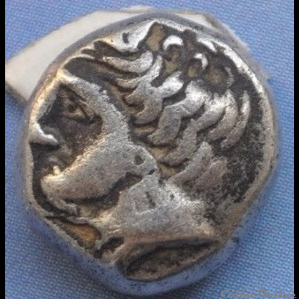 Savès 487 var - Drachme imitation de Rhodé monnaie antique gauloise saves 487 var drachme imitation de rhode