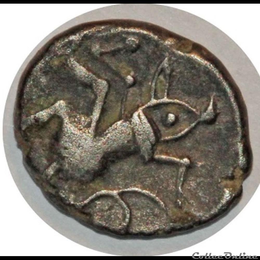 LT 4309 var - Drachme au sanglier monnaie antique gauloise lt 4309 var drachme au sanglier