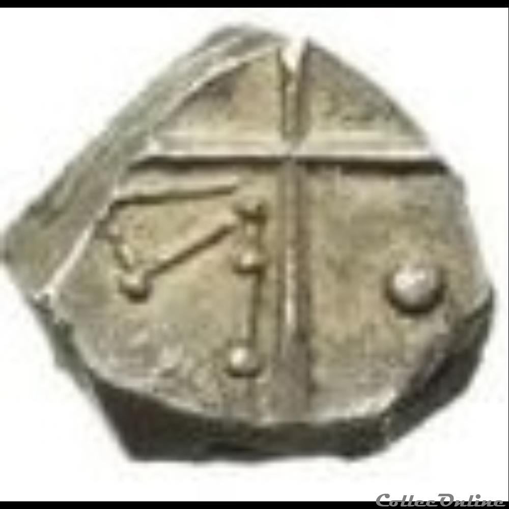 Savès 390 et 257 - Drachme au triskèle monnaie antique gauloise saves 390 et 257 drachme au triskele