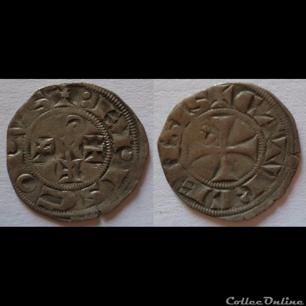 Languedoc - Evêché et cité de Cahors - Guéraud IV et Barthélémy le Roux - Denier monnaie france feodale languedoc eveche et cite de cahors gueraud iv et barthelemy le roux denier