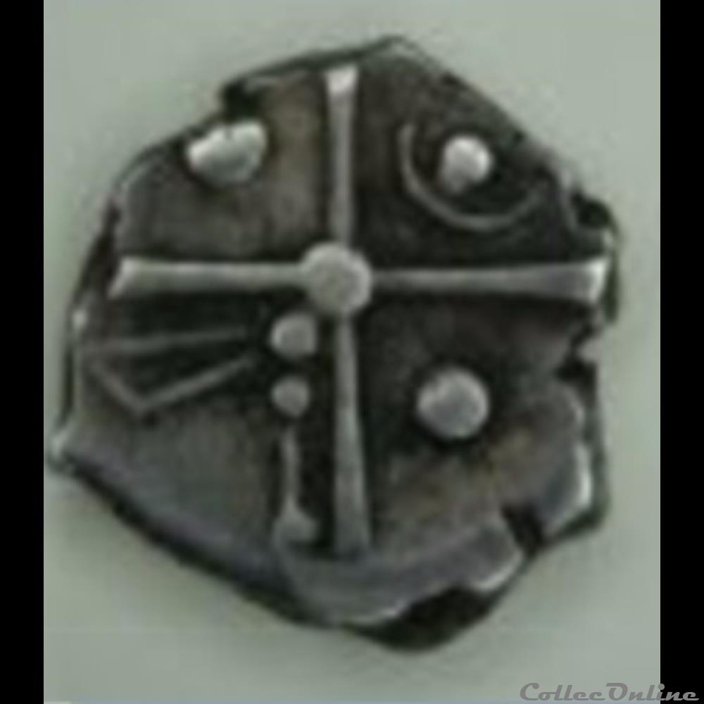 Savès 119 - Drachme à la tête triangulaire monnaie antique gauloise saves 119 drachme a la tete triangulaire