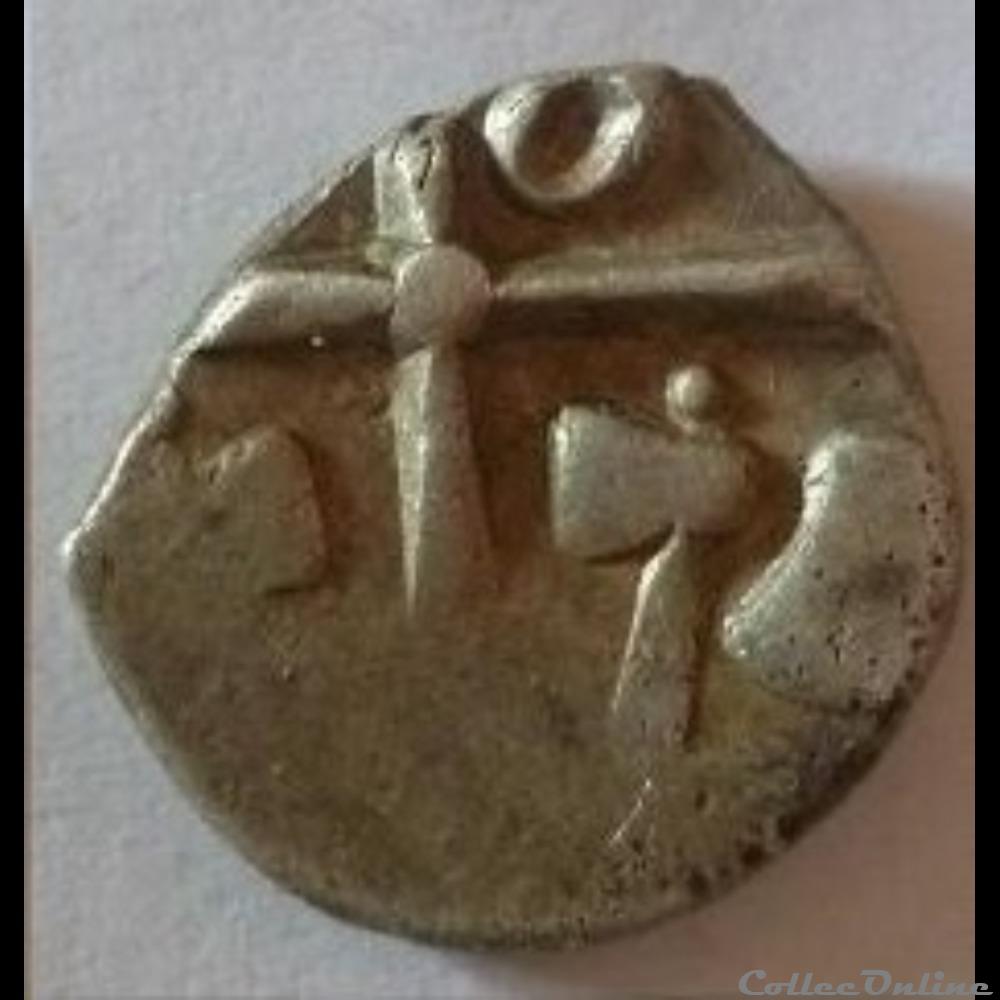 Savès 35 - Drachme à la tête Cubiste monnaie antique gauloise saves 35 drachme a la tete cubiste