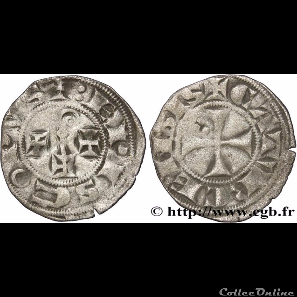 Languedoc - Evêché et cité de Cahors - Guéraud IV et Barthélémy le Roux - Denier monnaie france feodale languedoc eveche et cite de cahors gueraud iv et barthelemy le roux denier