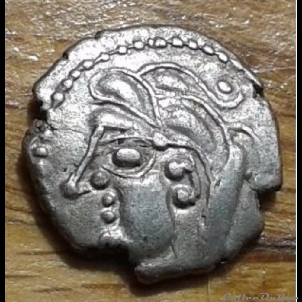 monnaie antique gauloise serie 1079 dt 3416 drachme a la tete coupee sur le cheval