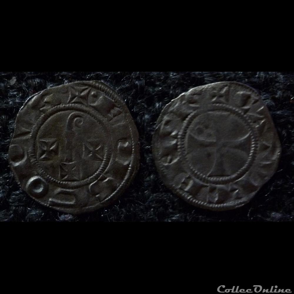 Languedoc - Evêché et cité de Cahors - Guéraud IV et Barthélémy le Roux - Denier monnaie france feodale languedoc eveche et cite de cahors gueraud iv et barthelemy le roux denier