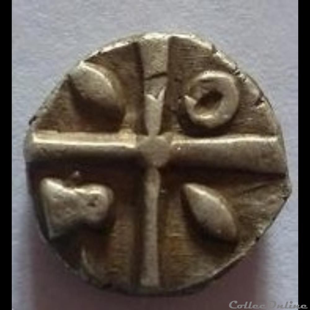 Savès 23 - Drachme à la tête Cubiste monnaie antique gauloise saves 23 drachme a la tete cubiste