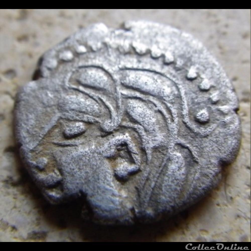 monnaie antique gauloise serie 1079 fraction a la tete coupee sur le cheval