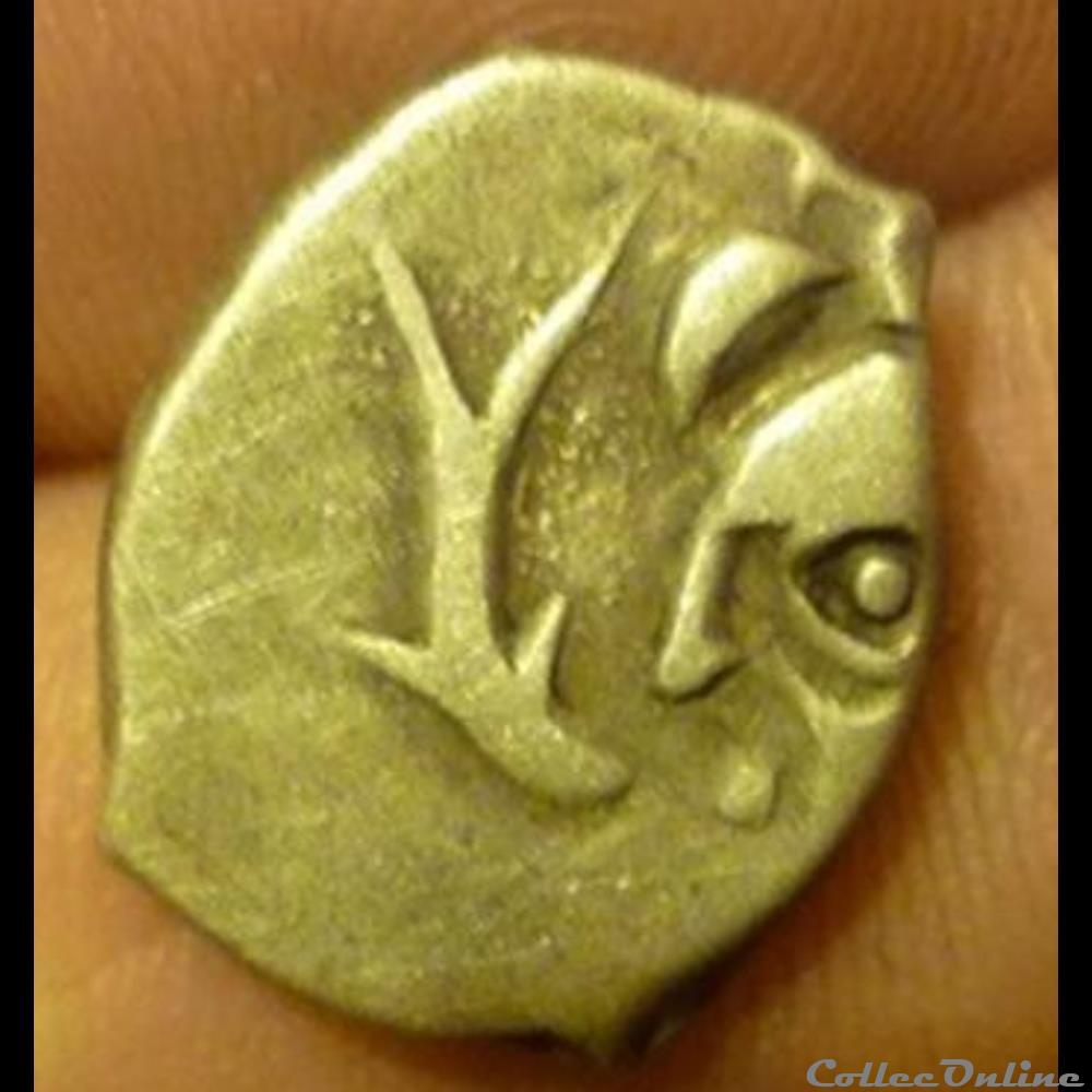 Savès 1 - Drachme à la tête Cubiste monnaie antique gauloise saves 1 drachme a la tete cubiste