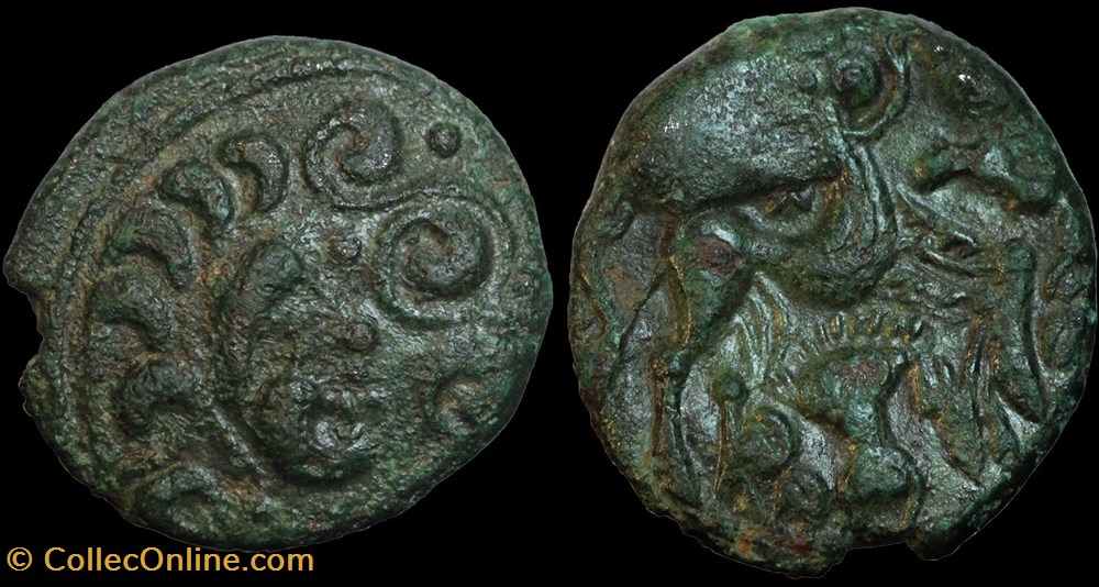 monnaies antiques celtes bronze des ambiens aux animaux