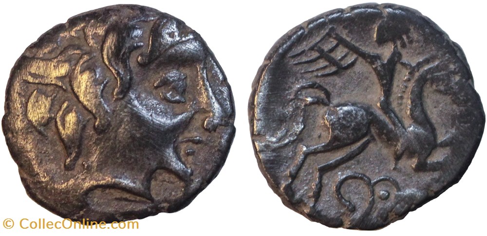 Pictons - Drachme au cavalier ailé monnaies antiques celtes pictons drachme au cavalier aile