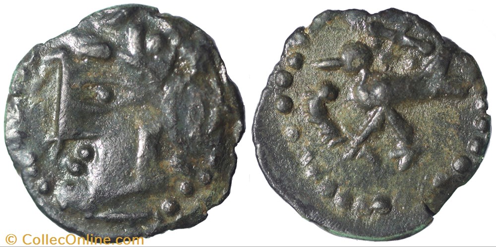 monnaie antique av jc ap gauloise bellovaques a oiseau