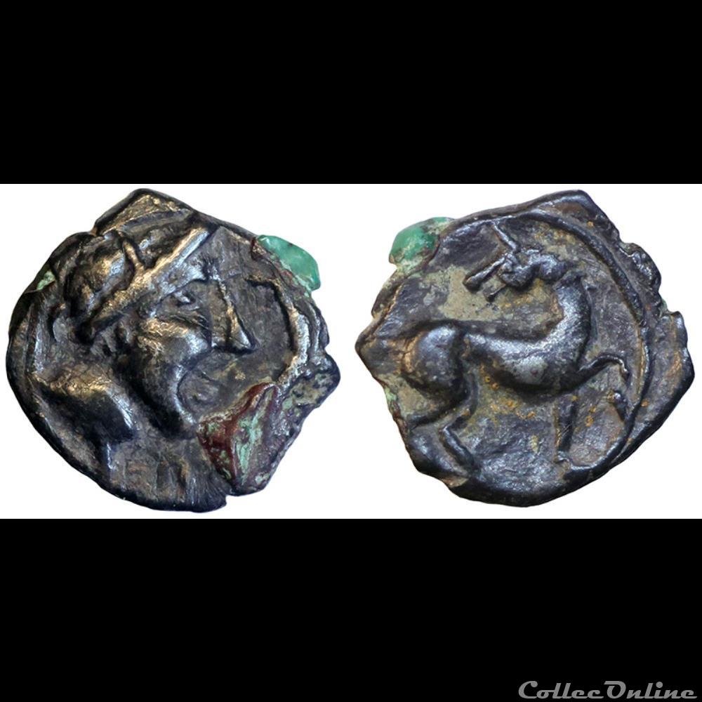 Obole au cheval retourné monnaie antique gauloise obole au cheval retourne