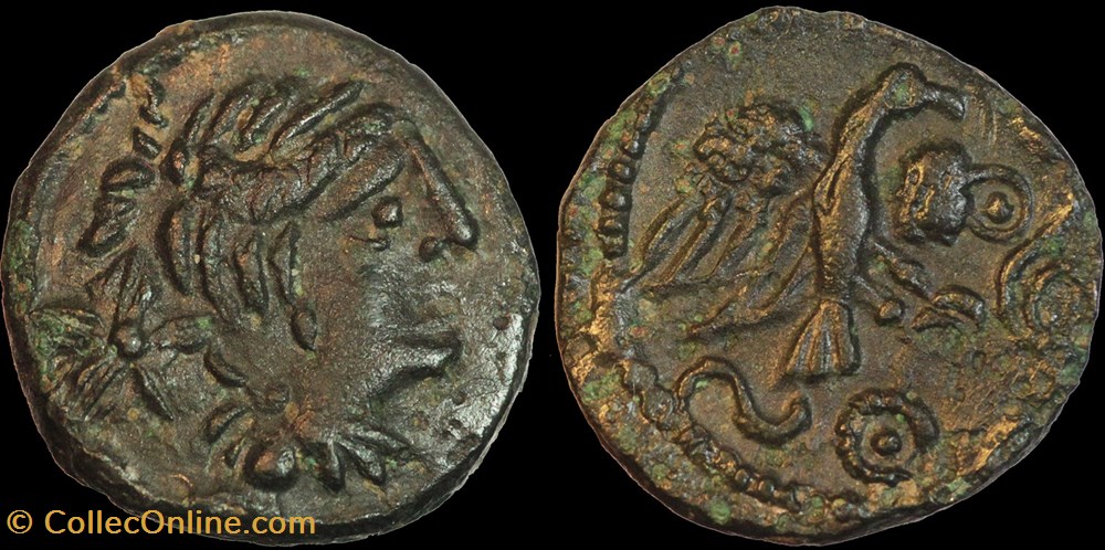 CARNUTES Bronze à l'aigle et au serpent monnaies antiques celtes carnutes bronze a aigle et au serpent