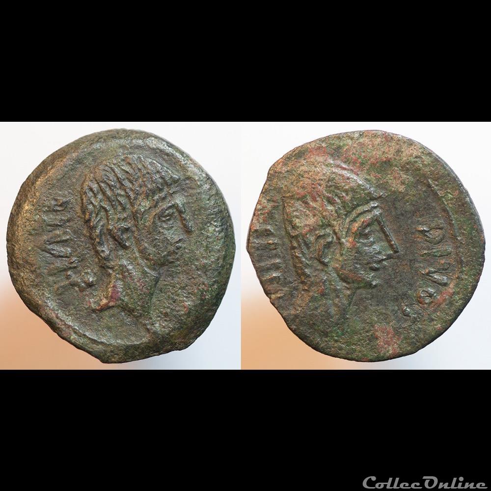 Cesar et Octave monnaie antique romaine provinciale cesar et octave