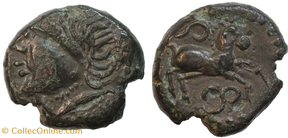 Santons au cheval et aux triskèles monnaies antiques celtes santons au cheval et aux triskeles