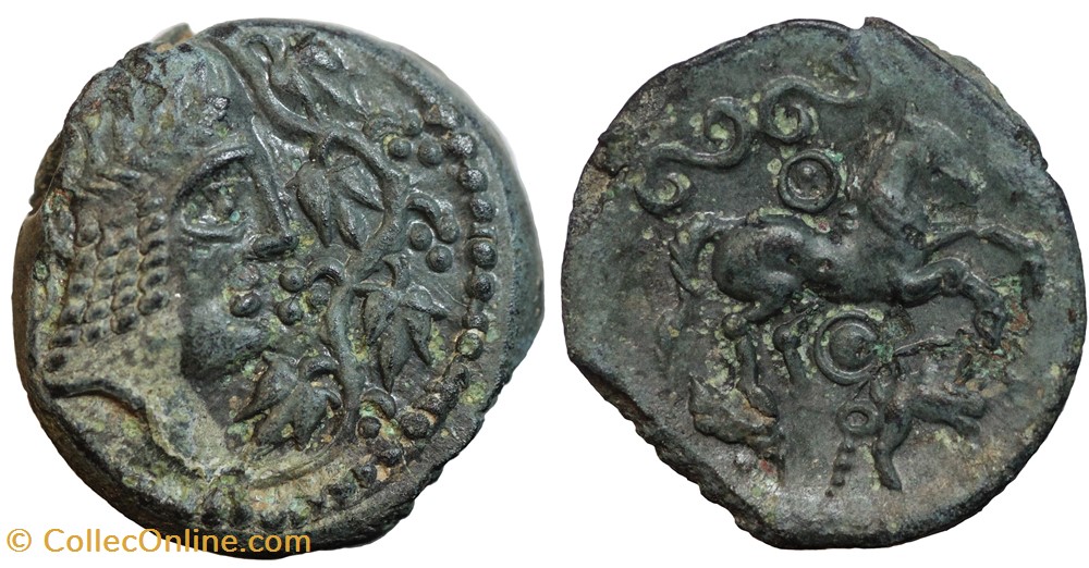 Aulerques Eburovices bronze à la treille monnaies antiques celtes aulerques eburovices bronze a la treille