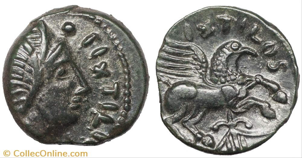 Bronze des Carnutes au griffon monnaie antique av jc ap gauloise bronze des carnutes au griffon