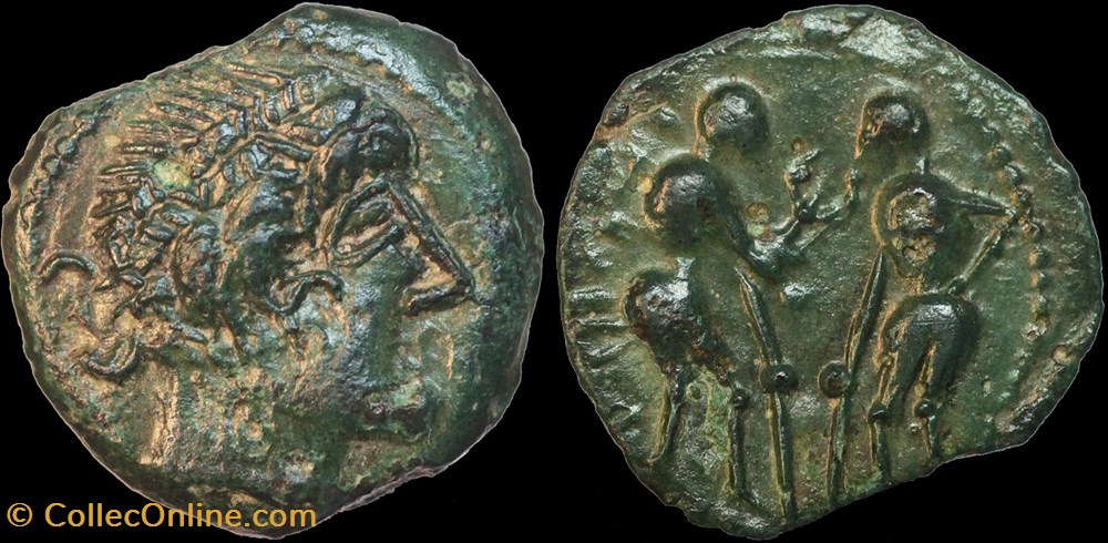 TURONS Bronze aux lutteurs monnaies antiques celtes turons bronze aux lutteurs