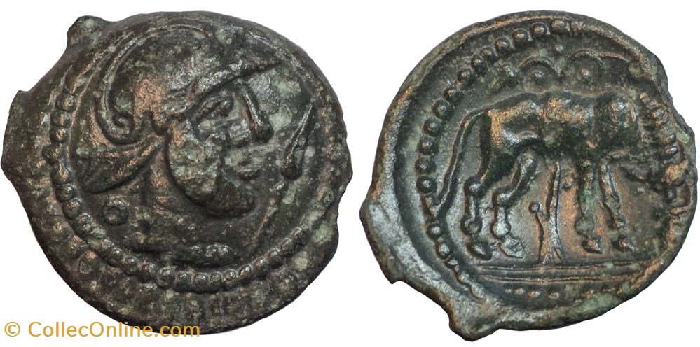 EDUENS - Bronze au taureau monnaies antiques celtes eduens bronze au taureau