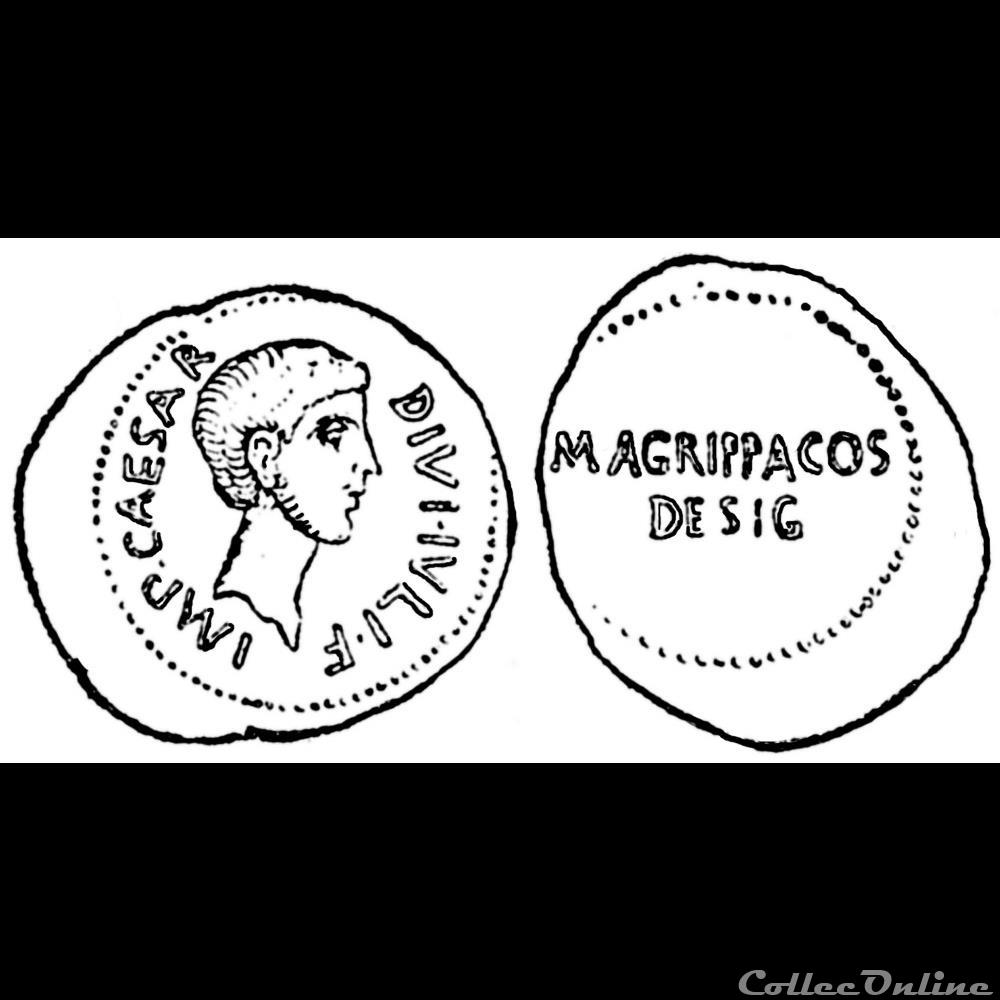 Denier Octave et Agrippa monnaie antique romaine denier octave et agrippa