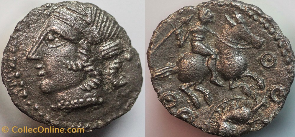 BITURIGE incertaine : Drachme (ou quinaire) de Cheverny monnaies antiques celtes biturige incertaine drachme ou quinaire de cheverny