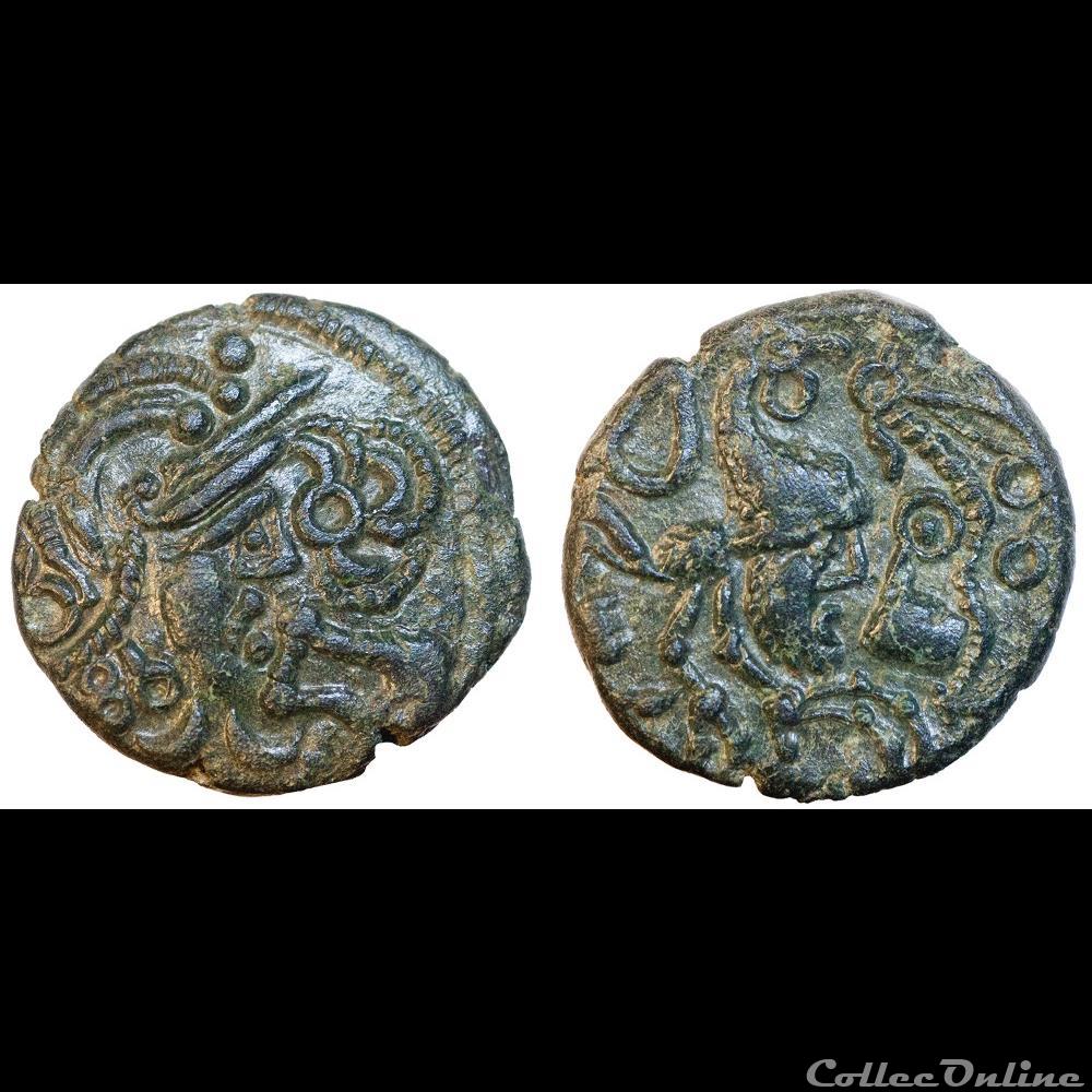 Bellovaques : Bronze au coq monnaie antique gauloise bellovaques bronze au coq