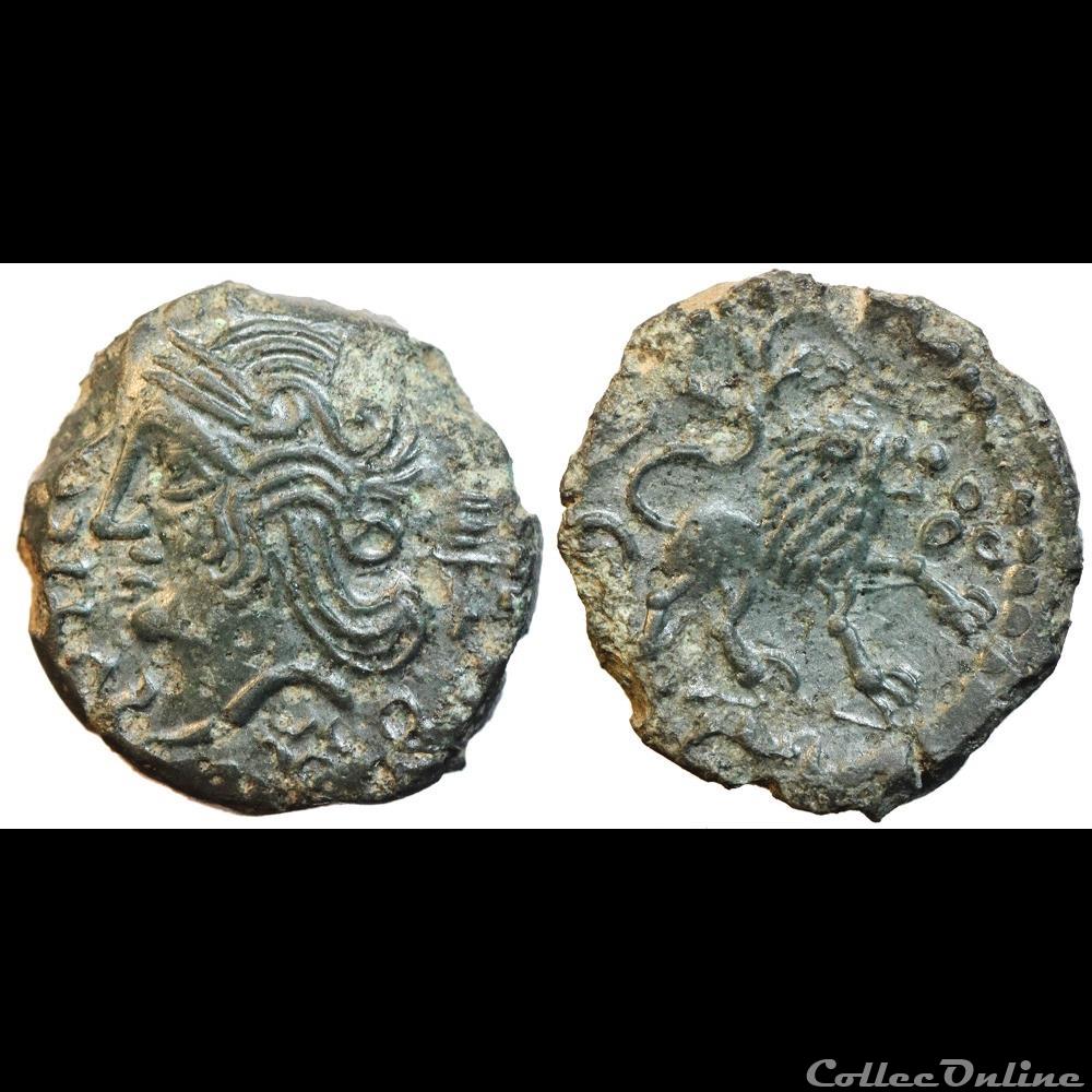 Bronze Veliocasses au lion monnaie antique gauloise bronze veliocasses au lion