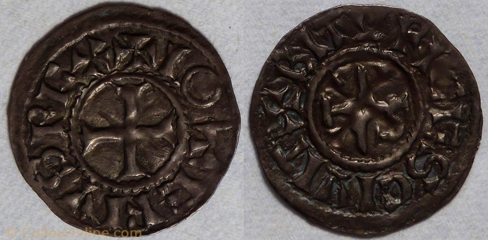 Lothaire (denier, Bourges, immobilisation ?) monnaie france carolingienne lothaire denier bourges immobilisation