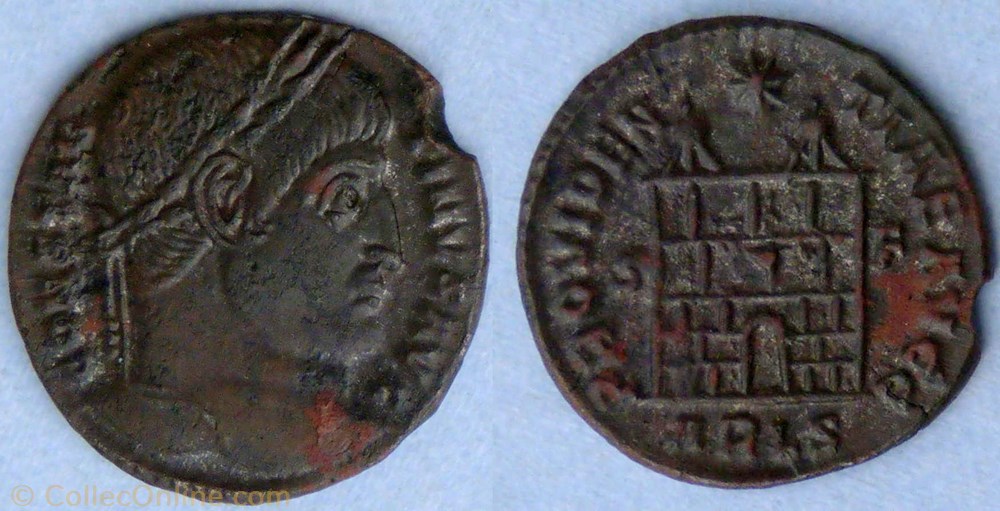 monnaie antique jc ap romaine ric 309 constantin i ae3 providentiae avgg arles