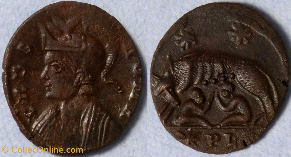 RIC.267 Rome (AE3, Lyon, *PLC) monnaies antiquite av jc ap romaines republicaines imperiales ric 267 rome ae3 lyon plc
