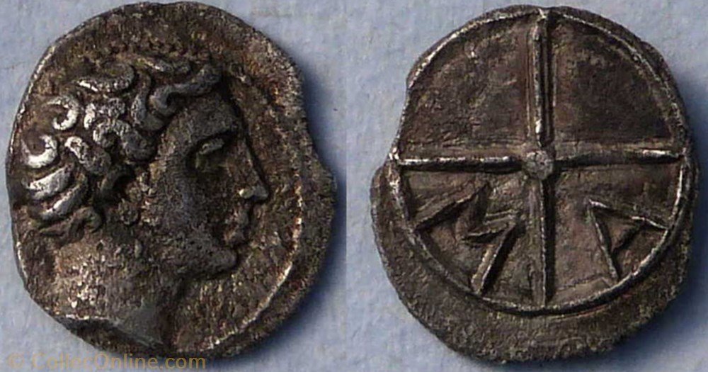 monnaie antique av jc ap grecque marseille obole tete a droite