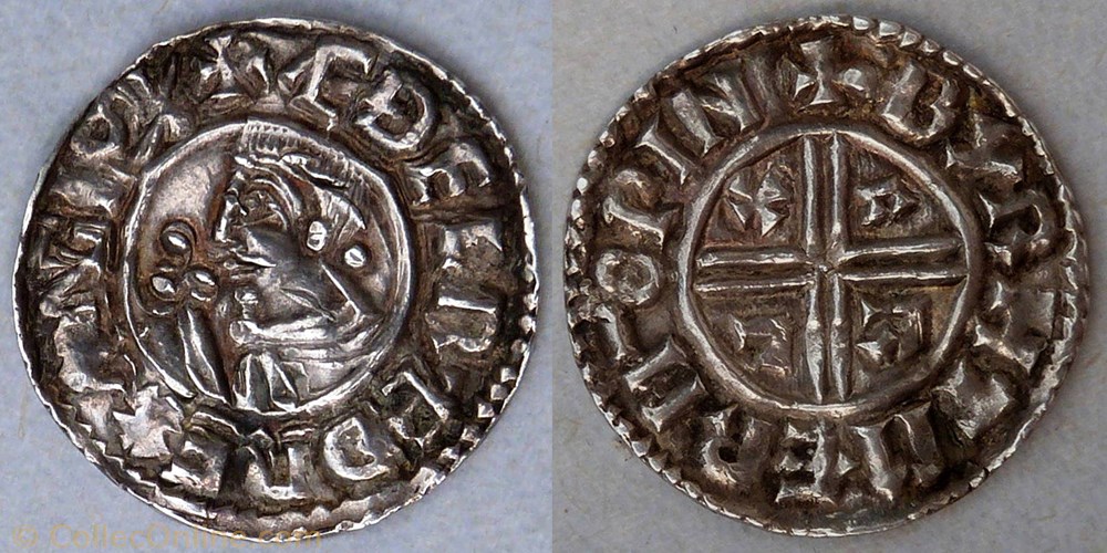 Aethelred II (crux penny, Winchester) monnaie aethelred ii crux penny winchester