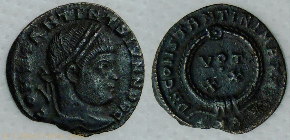 RIC.abs Constantin II hybride/imitation Constantin I (AE3, Arles) monnaie antique av jc ap romaine ric abs constantin ii hybride imitation constantin i ae3 arles