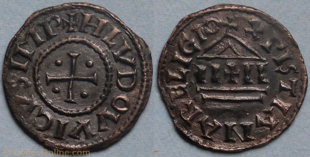 Louis le Pieux (denier, atelier inconnu) monnaie france carolingienne louis le pieux denier atelier inconnu