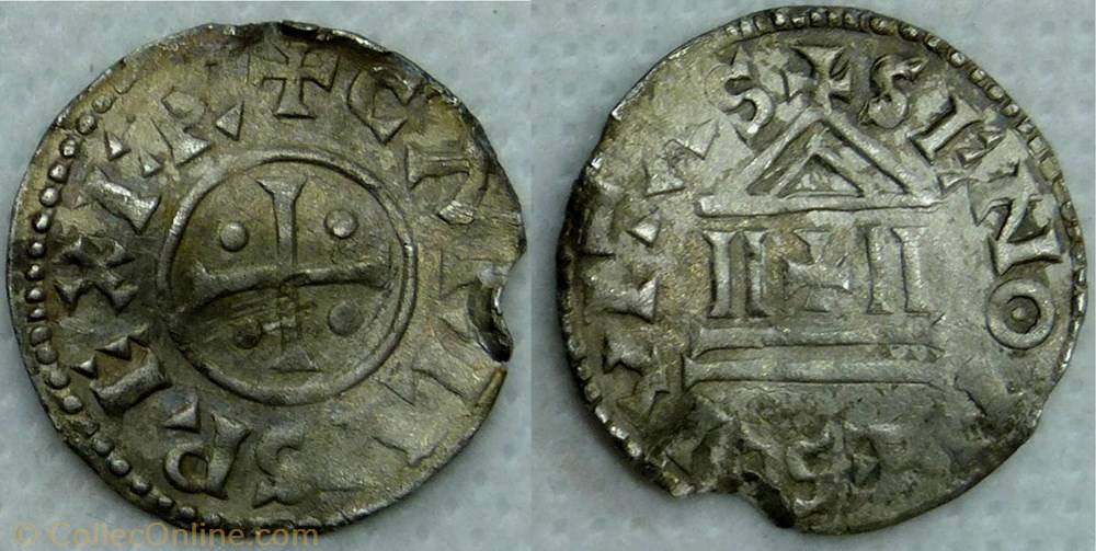 Charles le Chauve (denier, Sens) monnaie france carolingienne charles le chauve denier sens