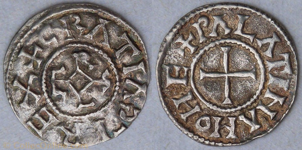 Charles le Chauve (denier, le Palais) monnaie france carolingienne charles le chauve denier le palais