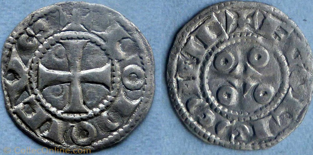 Comtes d'Angoulême, au nom de Louis IV (denier, Angoulême) monnaie france feodale comtes angouleme au nom de louis iv denier angouleme