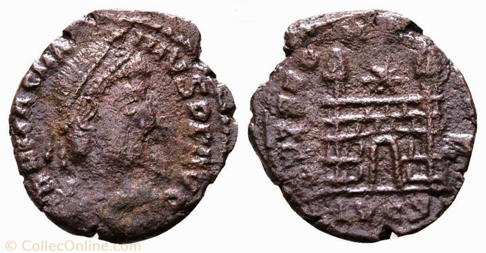RIC.36a Magnus Maximus (AE4, Spes Romanorvm, Lyon) monnaie antique av jc ap romaine ric 36a magnus maximus ae4 spes romanorvm lyon