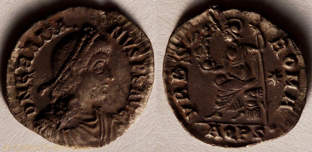RIC.15b3 Gratien (silique, Vrbs Roma) monnaie antique av jc ap romaine ric 15b3 gratien silique vrbs roma