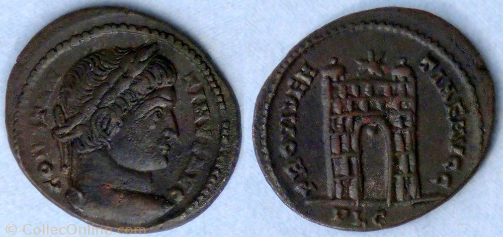 RIC.225 Constantin I (AE3, Providentiae Avgg, Lyon) monnaie antique jc ap romaine ric 225 constantin i ae3 providentiae avgg lyon