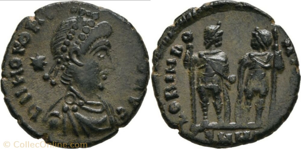 RIC.397 Honorius (AE3/4, Gloria Romanorvm) monnaie antique av jc ap romaine ric 397 honorius ae3 4 gloria romanorvm
