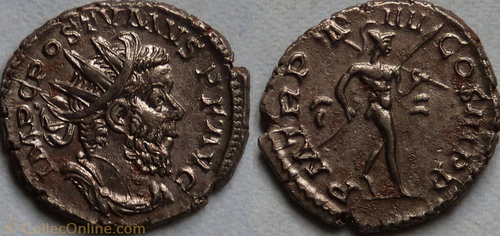 monnaie antique av jc ap romaine ric 57 postume antoninien p m tr p iiii cos iii p p