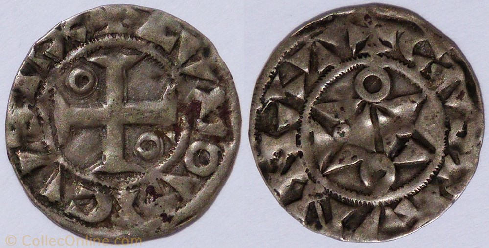 Louis VII (denier, Mantes, 1er type) monnaie france royale louis vii denier mantes 1er type