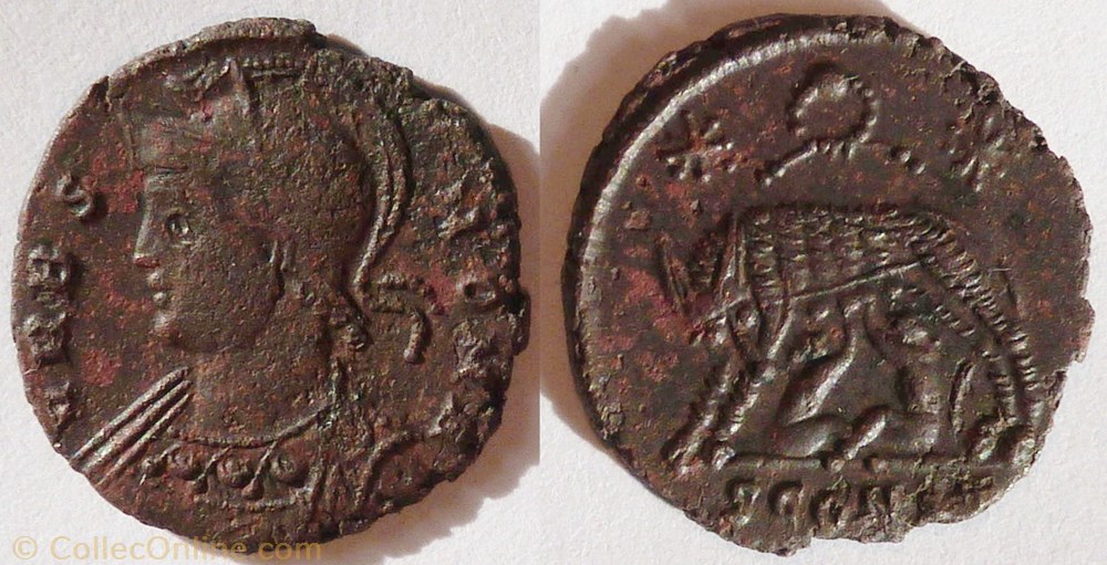 RIC.373 Rome (AE3, Arles, couronne, SCONST) monnaie antique av jc ap romaine ric 373 rome ae3 arles couronne sconst
